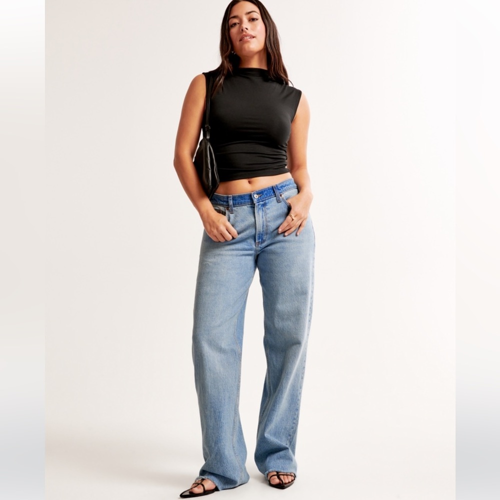 Abercrombie & Fitch Light Blue Wide Leg Jeans